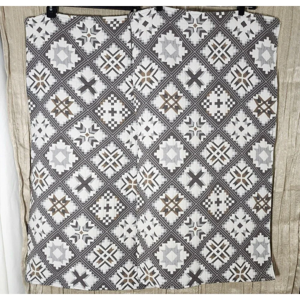 Tristan Patchwork Quilt Set Queen 3pc Charcoal Grey Cotton Blend - Dada Bedding